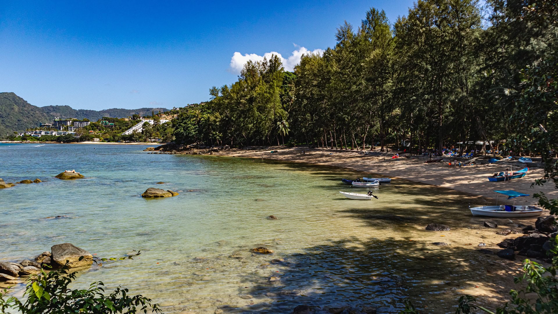 Hua Beach Phuket rocky outcrop facing the open Andaman Sea